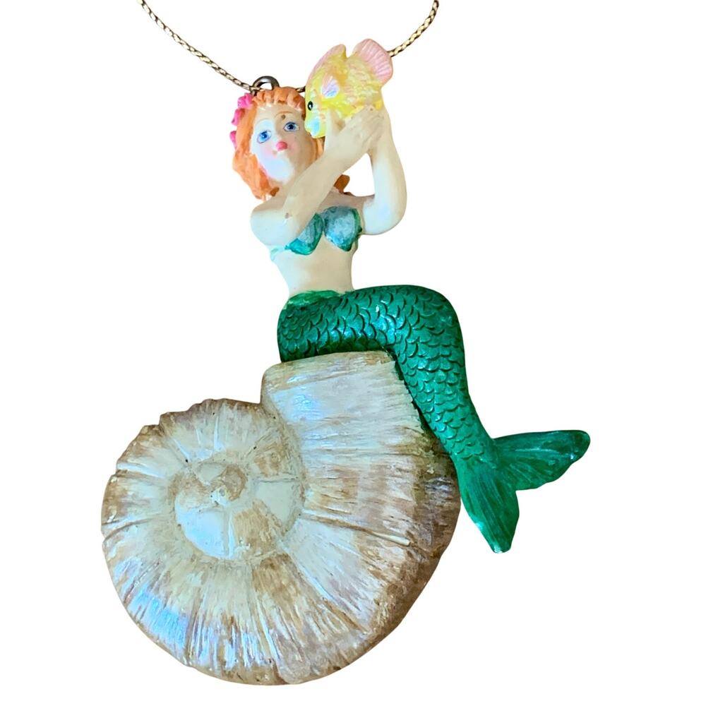 Magical Kurt Adler MERMAID Nautilus SHELL Angelfish CHRISTMAS Ornament KSA